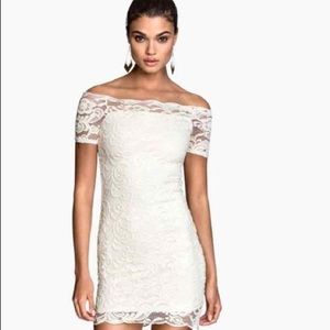 H&M bodycon lace off shoulder dress